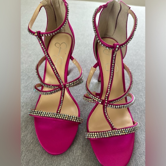 Jessica Simpson pink bling heels - Picture 2 of 4
